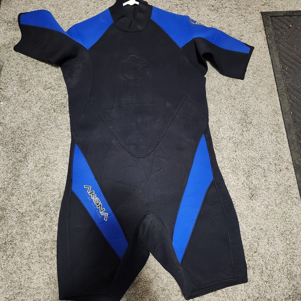 Blue and Black Shortie Wetsuit